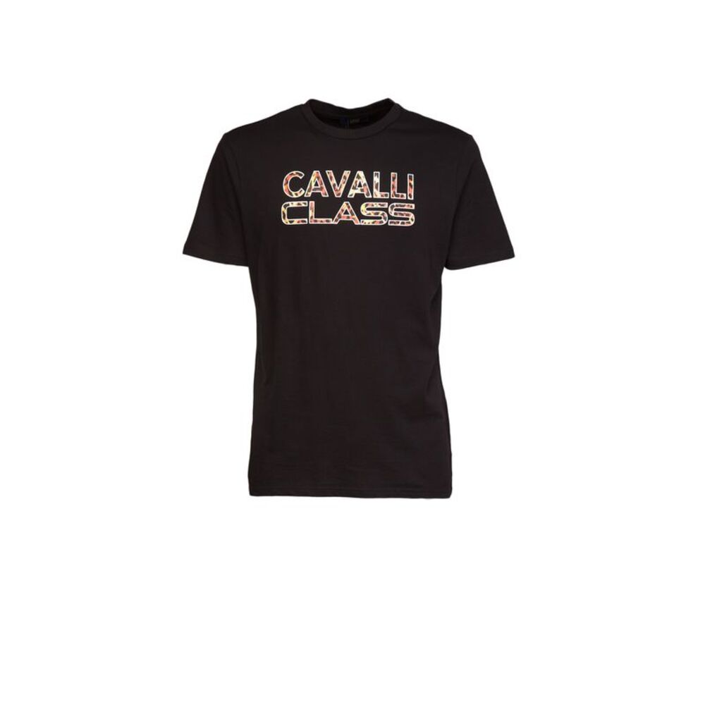 Cavalli Class  Logo Animal Print Fashion T-Shirt-